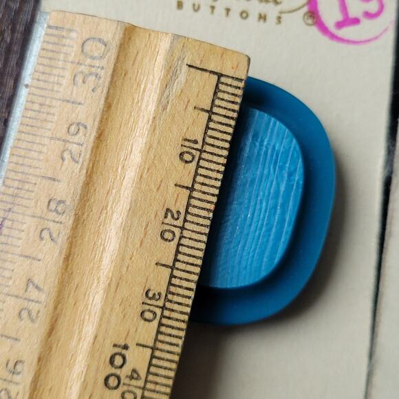 Vintage La Mode Button Set, 3D Stacked Blue Buttons | 30mm + 22mm - Picture 5 of 6